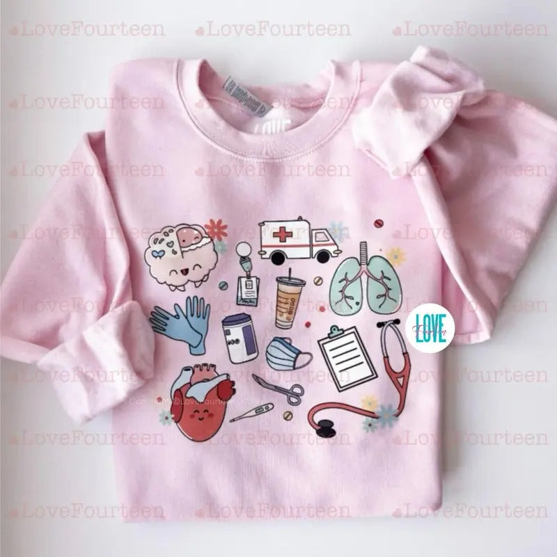Healthcare Essentials Crewneck Sweatshirt, sweatshirt hot trend T-Shirts, Hoodie | HypeDripTees.com
