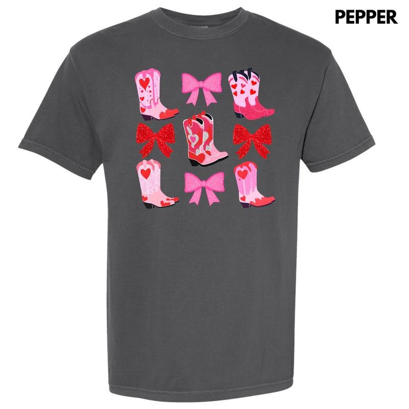 Heart Boot Bow Collage Comfort Colors T-Shirt 'NLB' Hoodie, Sweatshirt | HypeDripTees.com