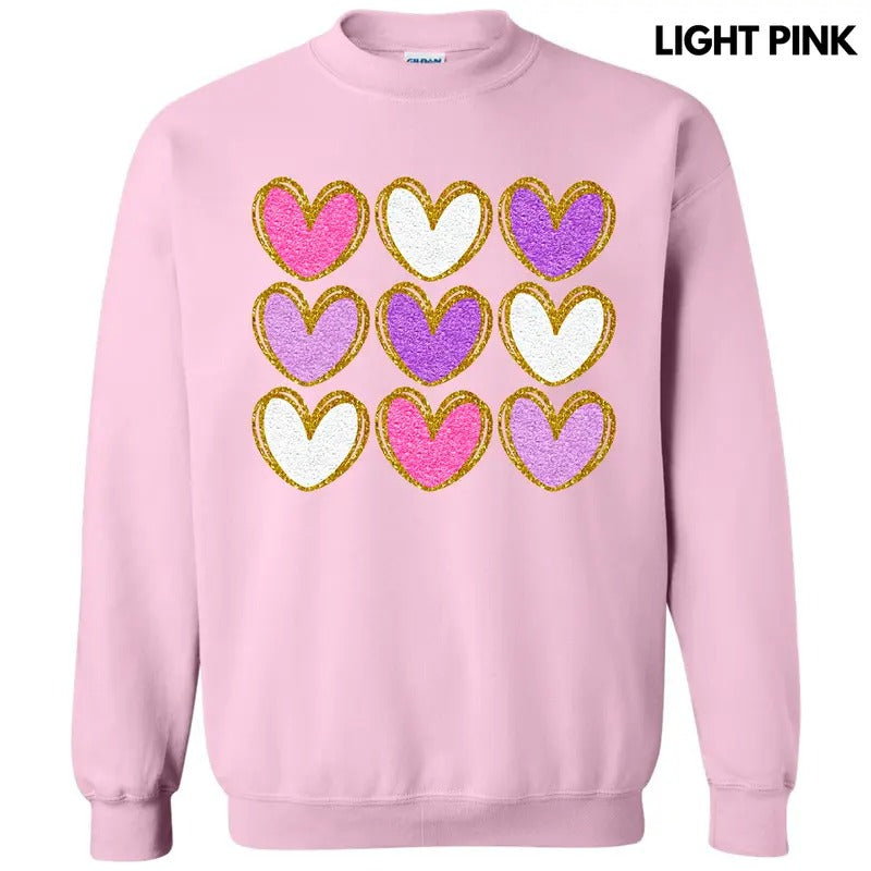 Heart Faux Glitter Collage Sweatshirt 'NLB' T-Shirts, Hoodie | HypeDripTees.com