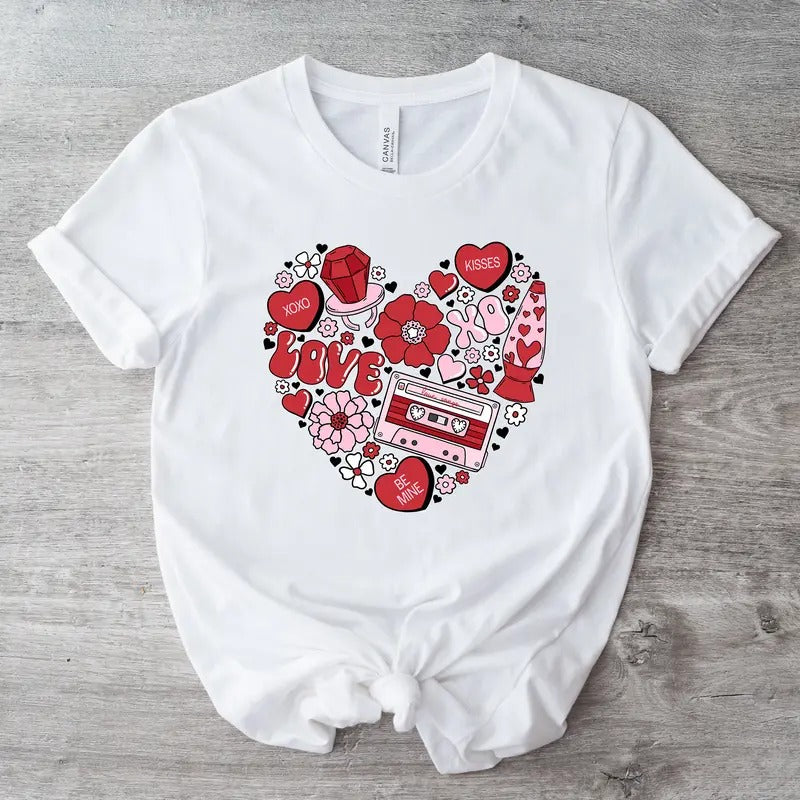 Heart T-shirt, Valentines Day Shirt Women, Valentine T-shirt for Women Valentines Day Gifts for Women Valentine Shirt...