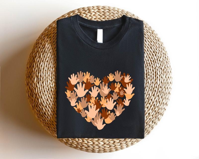 Heart With Hands Shirt, Different Races Skin T-Shirt, Love Shirt, Equal Rights Shirt, Human Rights Shirt, Equality Tee,...