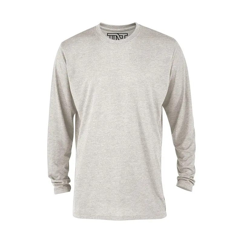 Heather Long Sleeve Tri-Blend T-Shirt - Oatmeal Hoodie, Sweatshirt | HypeDripTees.com