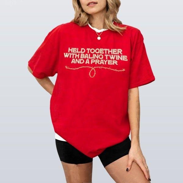 Held Together With Baling Twine And A Prayer T-shirt Retro Graphic Gift For Her Hoodie, Sweatshirt | HypeDripTees.com