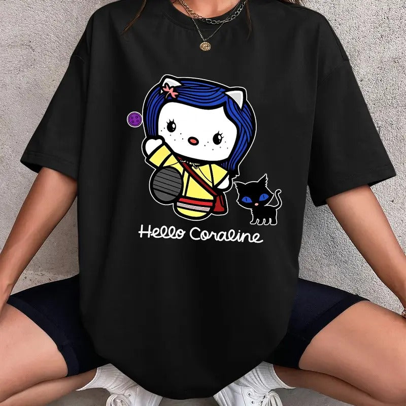 Hello Coraline T-Shirt, Couple Sweatshirt, Hello Valentine's Day Hoodie | HypeDripTees.com