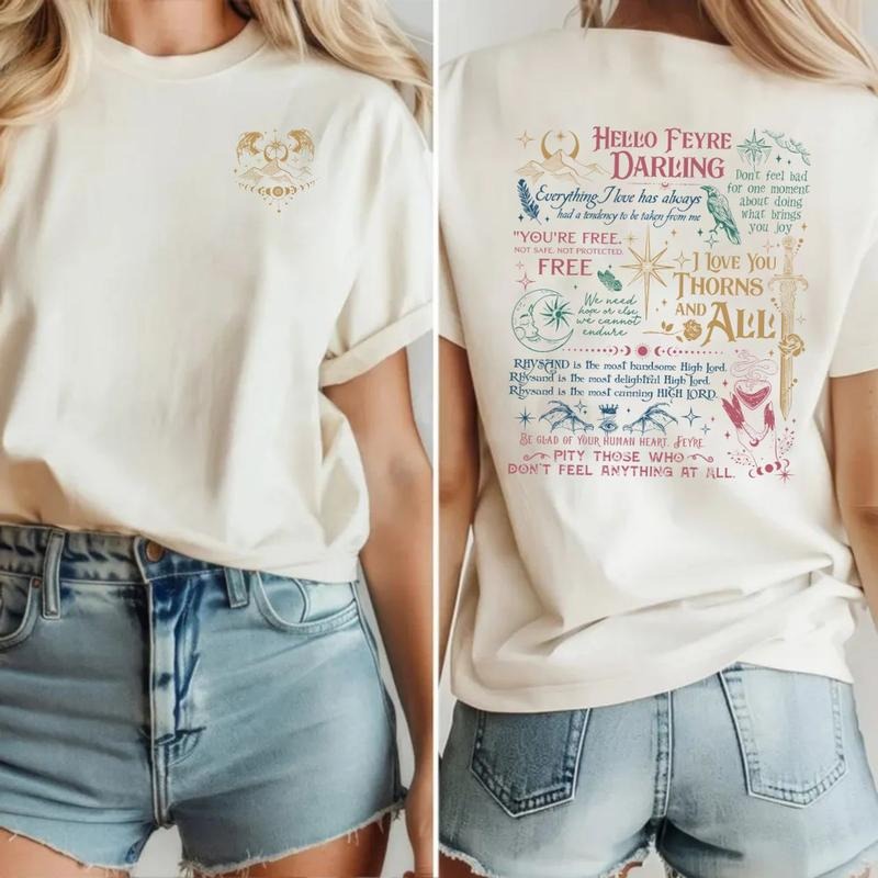 Hello Feyre Darling Shirt, Acotar Fan Shirt, House Of Wind Black, Velaris City Of Starlight Shirt, Unisex Sweater...