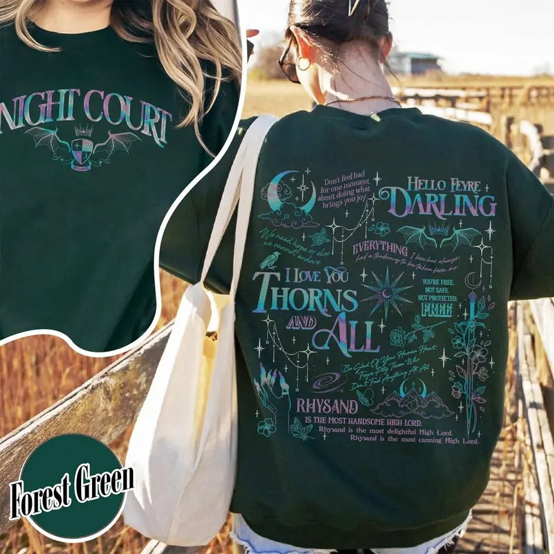 Hello Feyre Darling Sweatshirt, Velaris City of Starlight Sweatshirt, the Night Court Sweatshirt, Velaris Sweatshirt,...