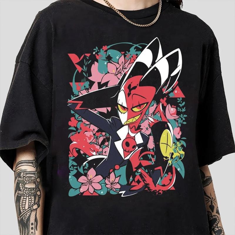 Helluva Boss Blitzo Loona Moxxie Flower T-Shirt, Helluva Boss Villains Characters, Hazbin Hotel, Gift for fan Hoodie,...