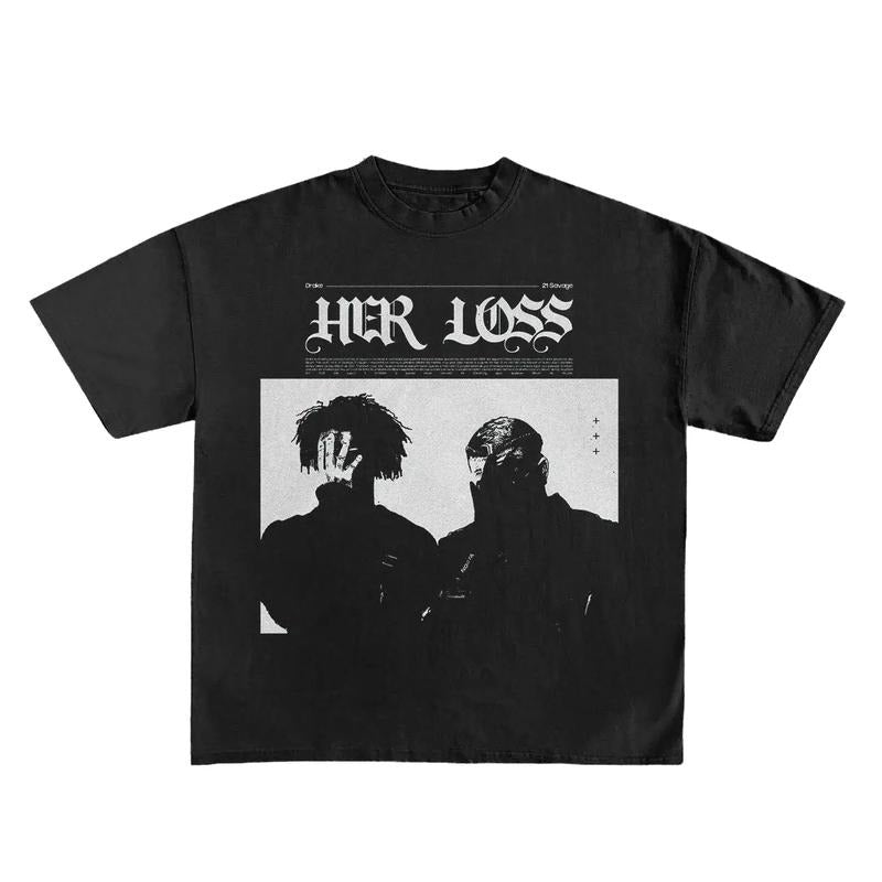Her Loss Print Short Sleeve Graphic Unisex T-Shirt Casual Menswear Top Underwear Man Tshirt Streetwear Tropical...