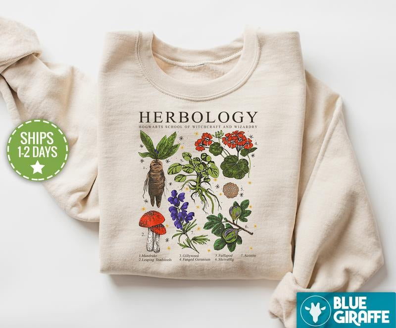 Herbology Sweatshirt, Gift For Plant Lover,Botanical Shirt, Plant Lover Shirt,Plant Shirt,Gardening Shirt,Custom...