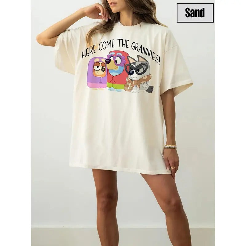 Here Comes the Grannies B.lu.ey.y Shirt, Blue.y.y Birthday Gift,  Blue.y.y. Mom Shirt T-shirts, Crewnecks, Hoodies –...