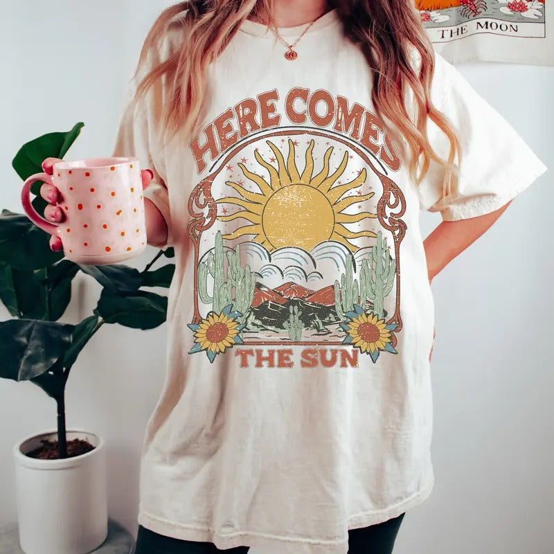 Here Comes the Sun T-Shirt, Unisex Shirt, hot trend just came out 2024 Hoodie, Sweatshirt | HypeDripTees.com