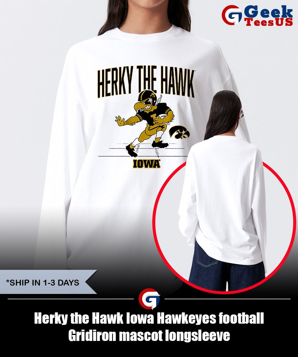 Herky the Hawk Iowa Hawkeyes football Gridiron mascot shirt
