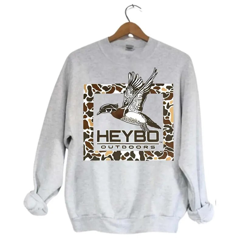 Heybo Outdoors Phesant Ducks Sweatshirt, Graphic Quote Shirt, Unisex Sweatshirt Classic Cotton, Graphic Tees For Women...