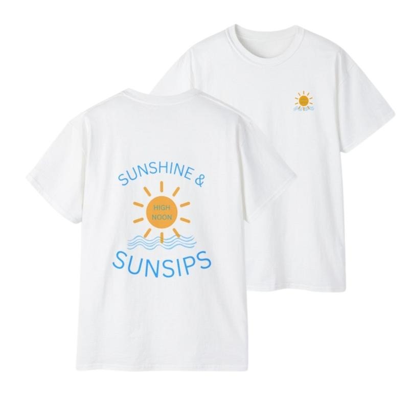 High Noon Sunsips Unisex Ultra Cotton Tee, summer Tshirt, Sweatshirt for alcohol lovers, ocean waves Hoodie, high noon...