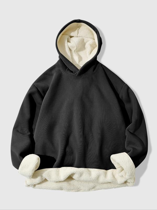 High-Quality Thick Lamb Wool Hoodie, Fall & Winter Essential Unisex Casual Warm Clothing, Fashionable Trendy Thermal...