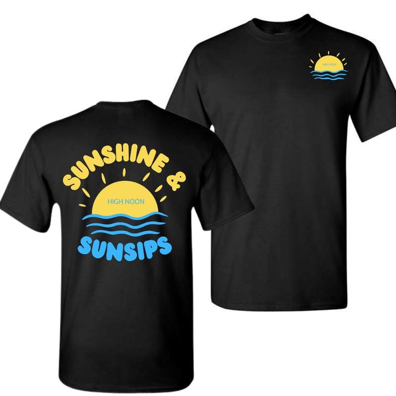 High noon Crewneck Shirt, Sunshine And Sunsips, Nooners Pullover Hoodie, Sweatshirt | HypeDripTees.com
