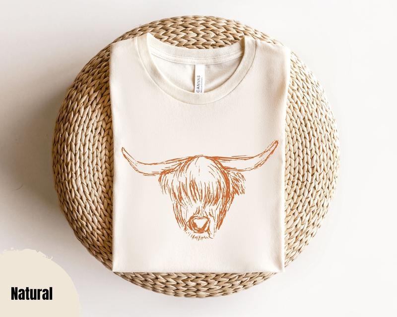 Highland Cow Shirt Country T-shirt Scottish Highland Cow Tshirt Farming Shirt Gifts For Cow Lovers Cowgirl Shirt Western...