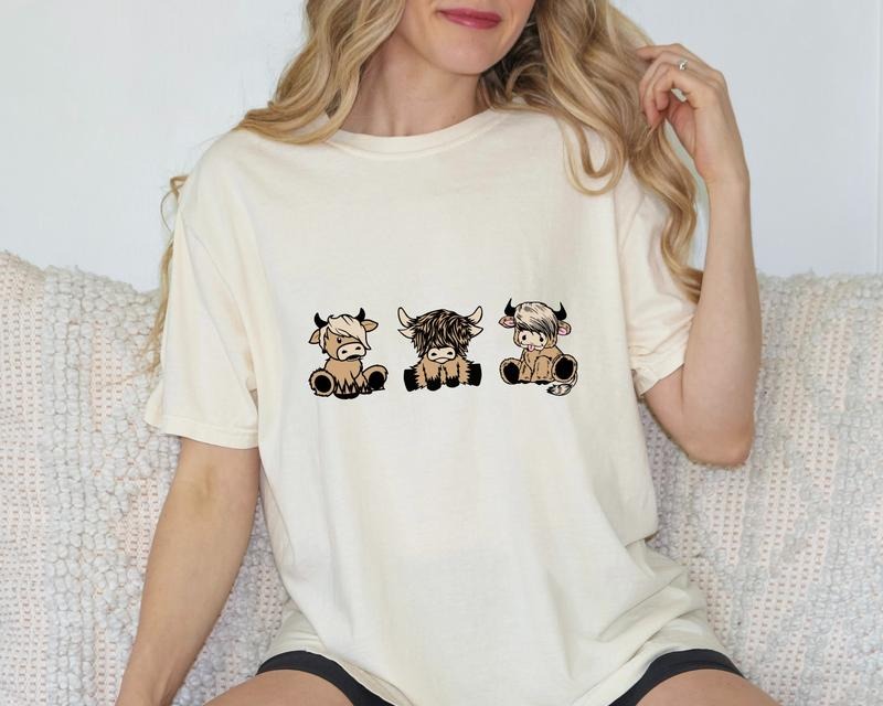 Highland Cow Shirt Cute Cow Shirt Cow Shirt Baby Cow Western Shirt Cute Highland Gifts Cow Lover Animal Lover Gift...