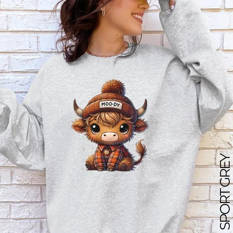 Highland Cow Sweatshirt, Highland Cow Hoodie, Highland Cow Sweaters T-Shirts | HypeDripTees.com