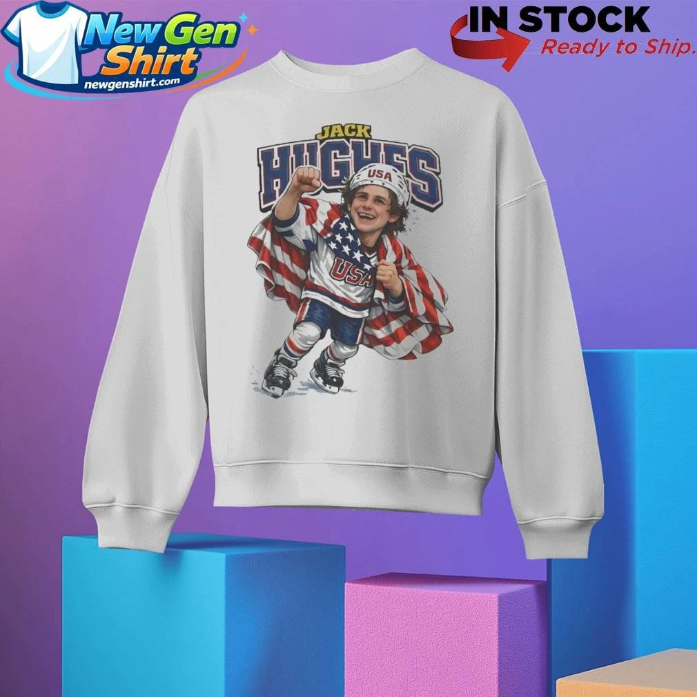 Hockey Jack Hughes Caricature Shirt