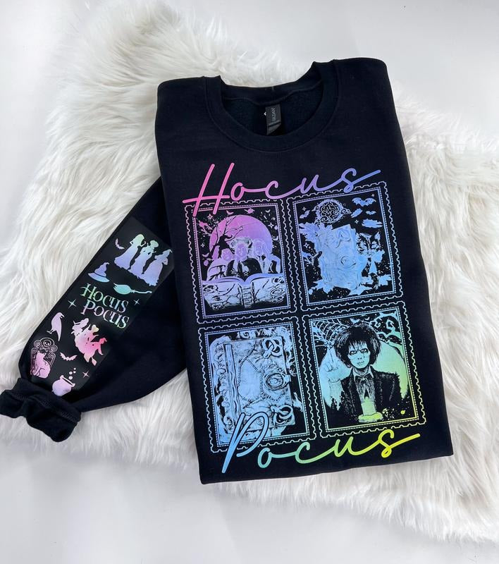 Hocus Pocus Kaleidoscope Halloween Sweatshirt or Hoodie Unisex  Womenswear Crewneck Casual Tshirt Top | HypeDripTees.com