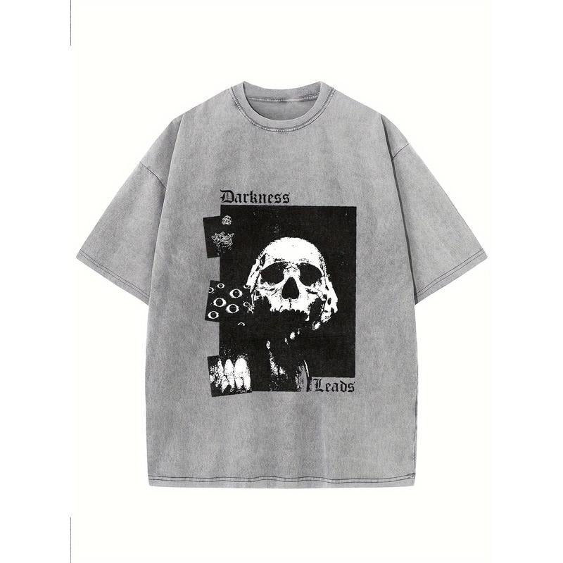 HolaFish Darkness Oversized Cotton Solid Drop Shoulder T Shirts For Men Vintage Streetwear Basic Tees Baggy Hip Hop...
