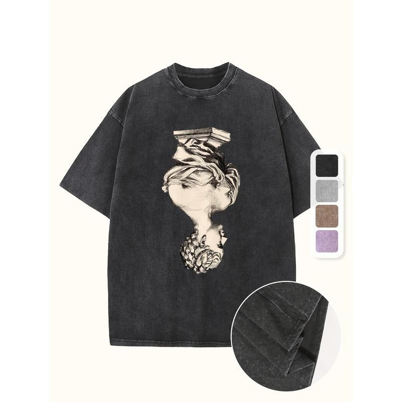 Holafish Roman Emperor Oversized Cotton Solid Drop Shoulder T Shirts for Men Vintage Street wear Basic Tees Baggy Hip Hop...