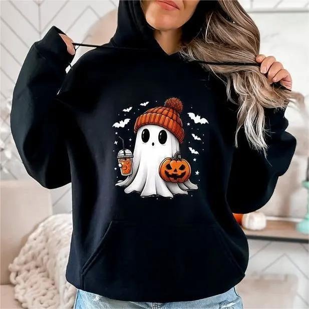 Holafish Spooky Season Unisex Sweatshirt, Spooky Season Sweatshirt, Halloween Ghost Sweatshirt, Halloween Sweatshirt,...
