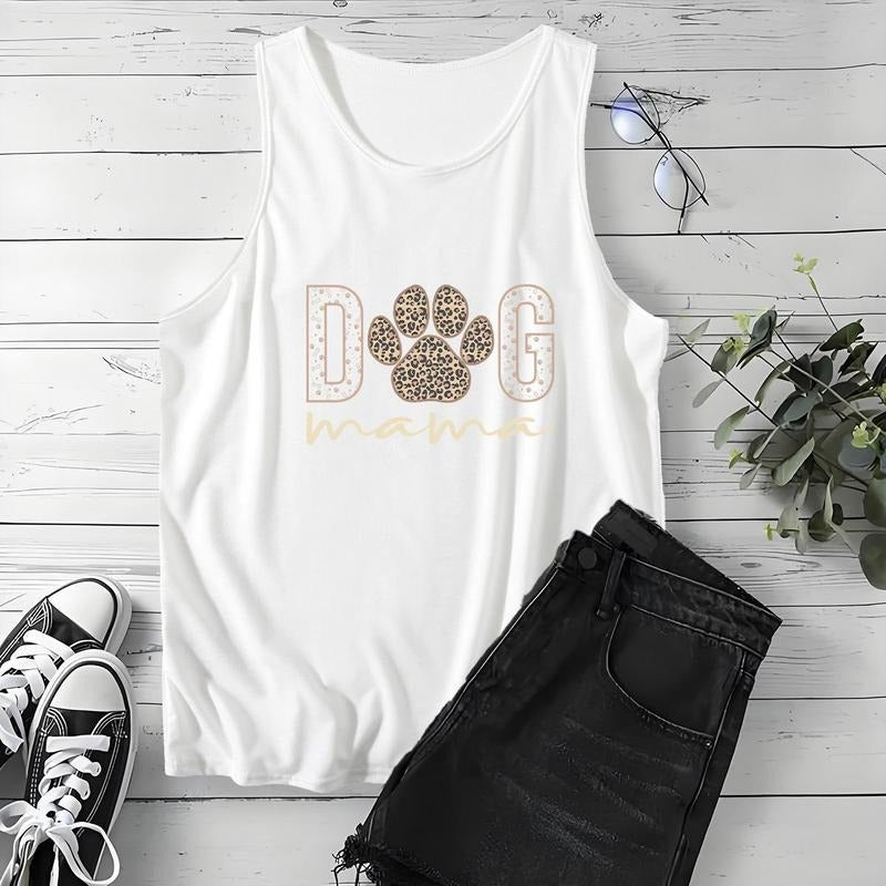 Holafish Women Dog Paws Graphic Tank Top Sleeveless Summer Funny Workout Tops Cute Casual Vacation Shirts Top Crewneck...