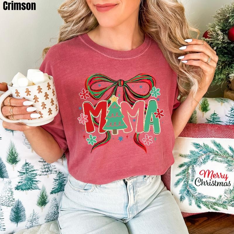 Holiday Mama Coquette Comfort Colors T-Shirt 'NLB' Hoodie, Sweatshirt | HypeDripTees.com