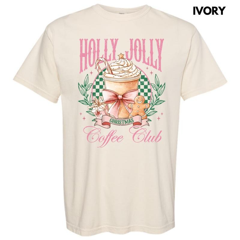 Holly Jolly Coffee Club Comfort Colors T-Shirt 'NLB' Hoodie, Sweatshirt | HypeDripTees.com