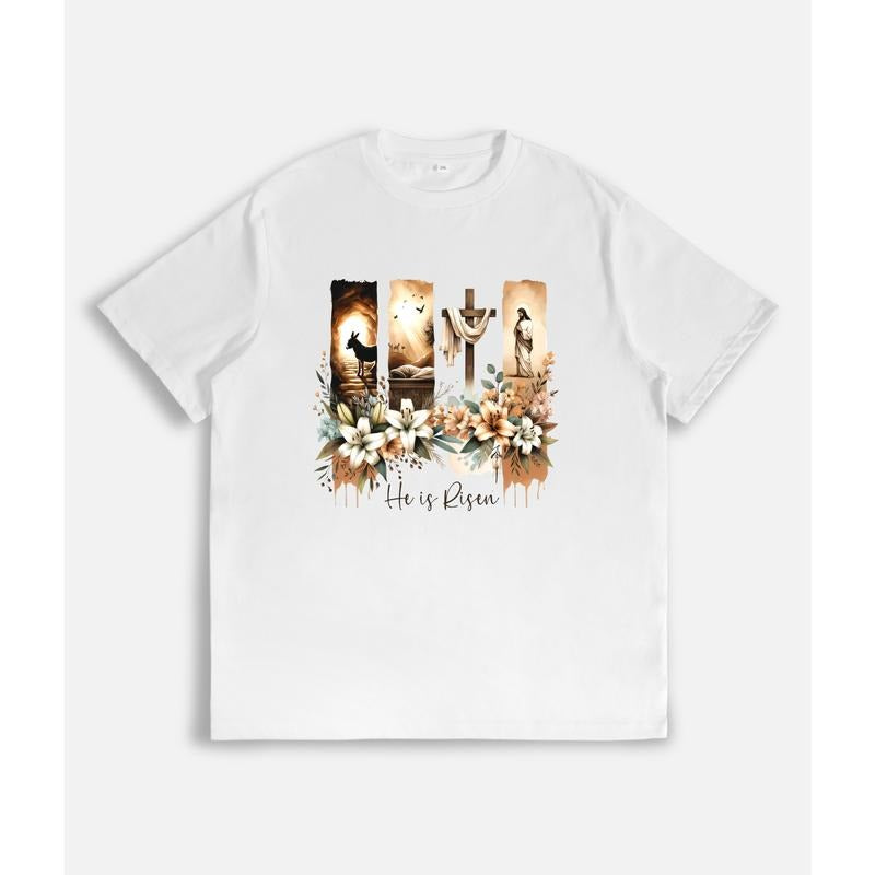 Holy - Inspired T - Shirt Commemorating Easter with "He is Risen" and Sacred Imagery Hoodie, Sweatshirt | HypeDripTees.com