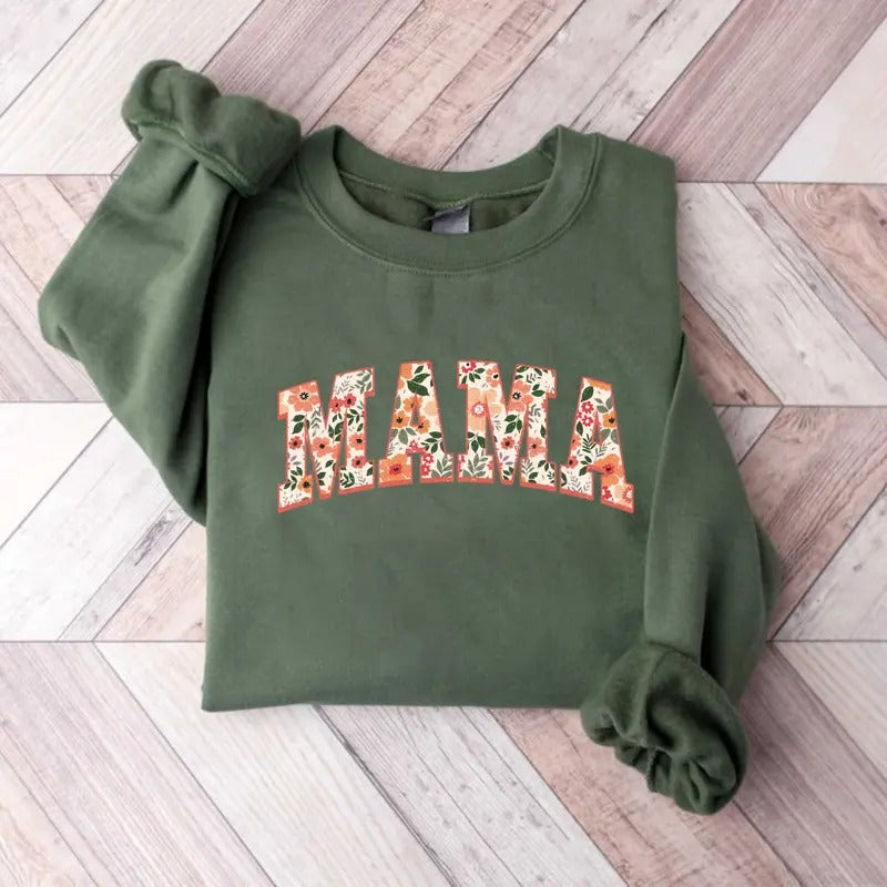 Floral Mama T-shirt/Sweatshirt/Hoodie - Classic Fit, 100% Cotton - Womenswear | HypeDripTees.com