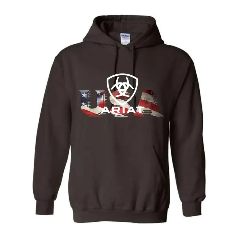 Ariat Bold USA Flag Graphic Unisex T-shirt/Sweatshirt/Hoodie For Christmas