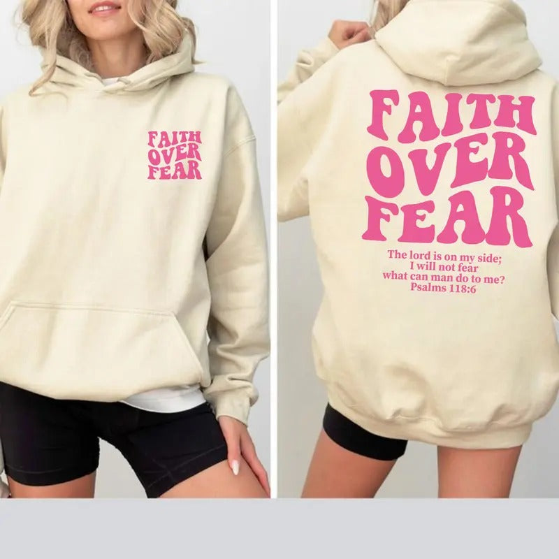 Faith Over Fear Christian T-shirt/Sweatshirt/Hoodie With Bible Verse - Unisex Classic Fit | HypeDripTees.com