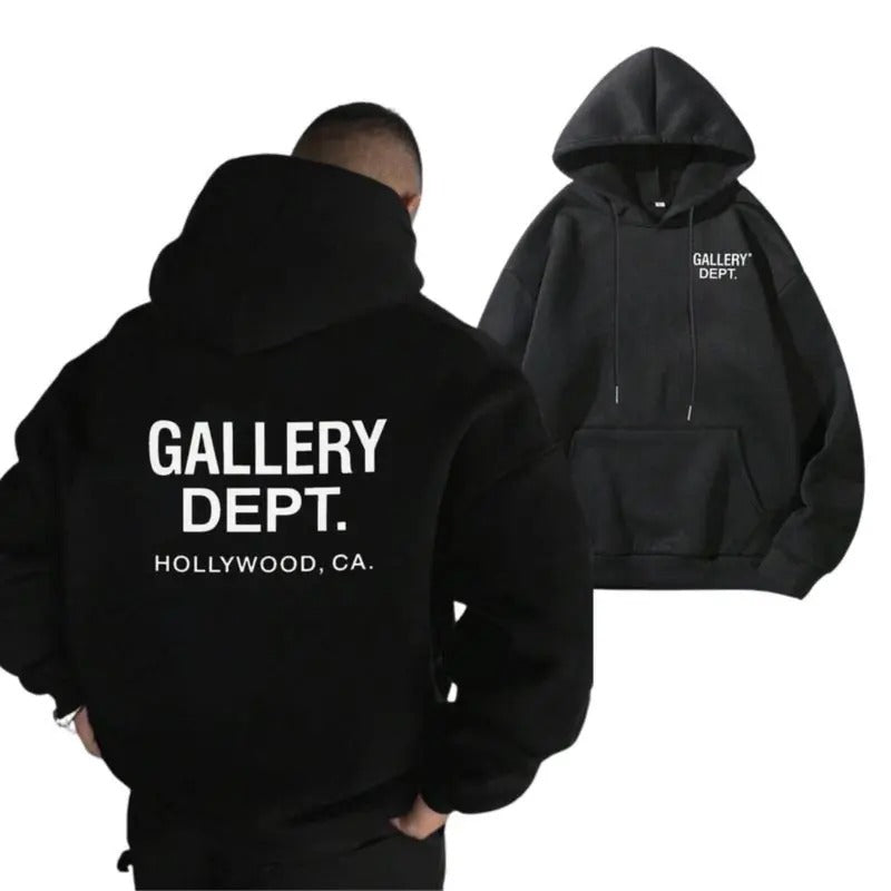 Gallery Dept 2 Sides T-shirt/Hoodie, Classic Letter Print Cotton Fashion For Men And Women, Classic Hoodie Sweatshirt