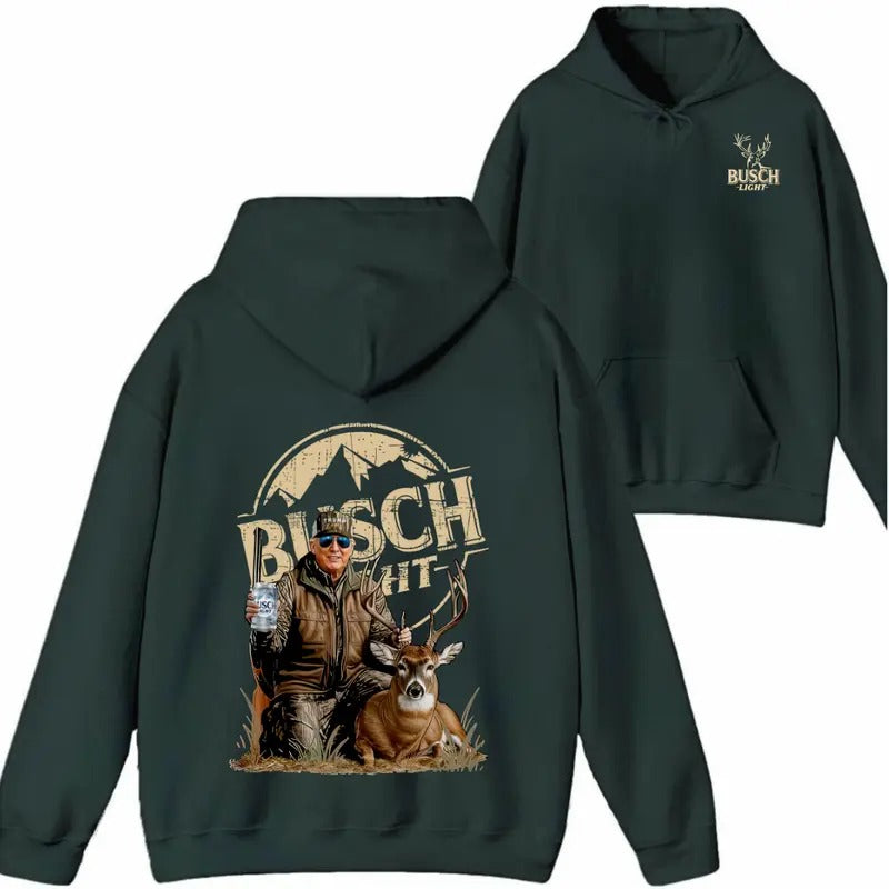 Hunter Trump With Busch Light Beer 2 Siders Shirt/Sweatshirt/Hoodie, Trump and Your Hunt Dog, Hunting Season, Hoodie for...