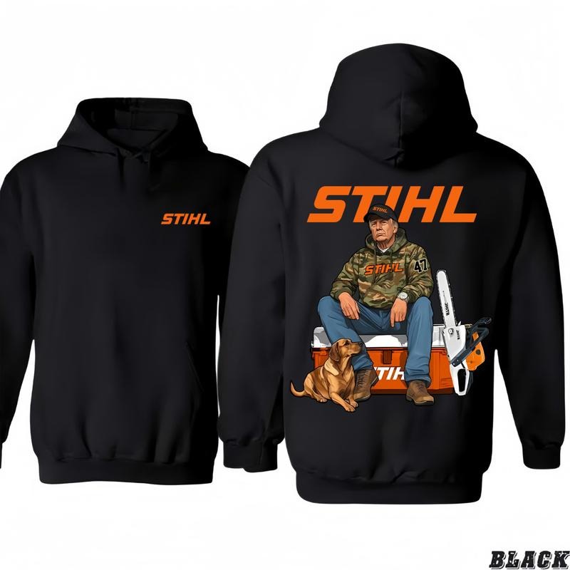 Stihl Trum Hoodie Camo Workwear T-Shirt/Hoodie - Daddy Trum T-Shirt/Hoodie, Unisex for Man and Women, 100% Cotton,...