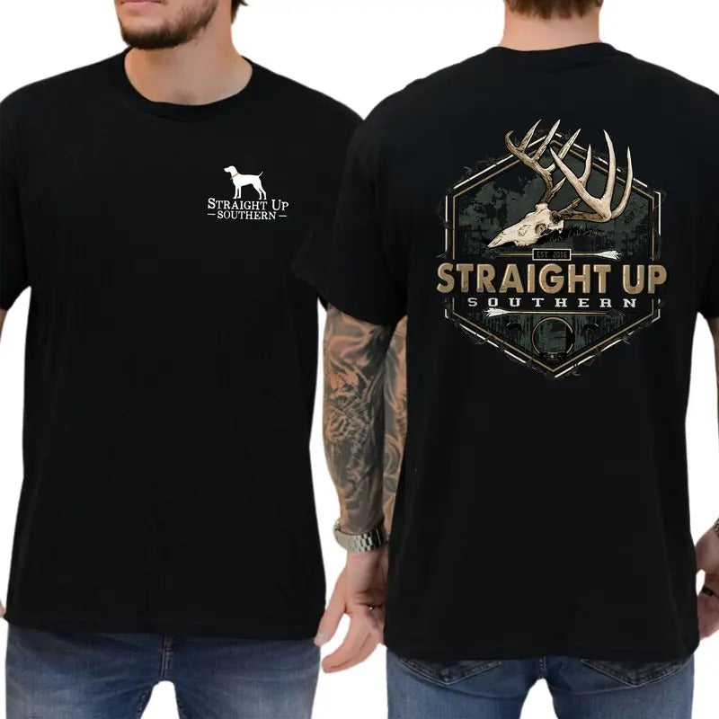 Straight Up Southern Bold Deer Antler T-shirt/Sweatshirt/Hoodie | HypeDripTees.com