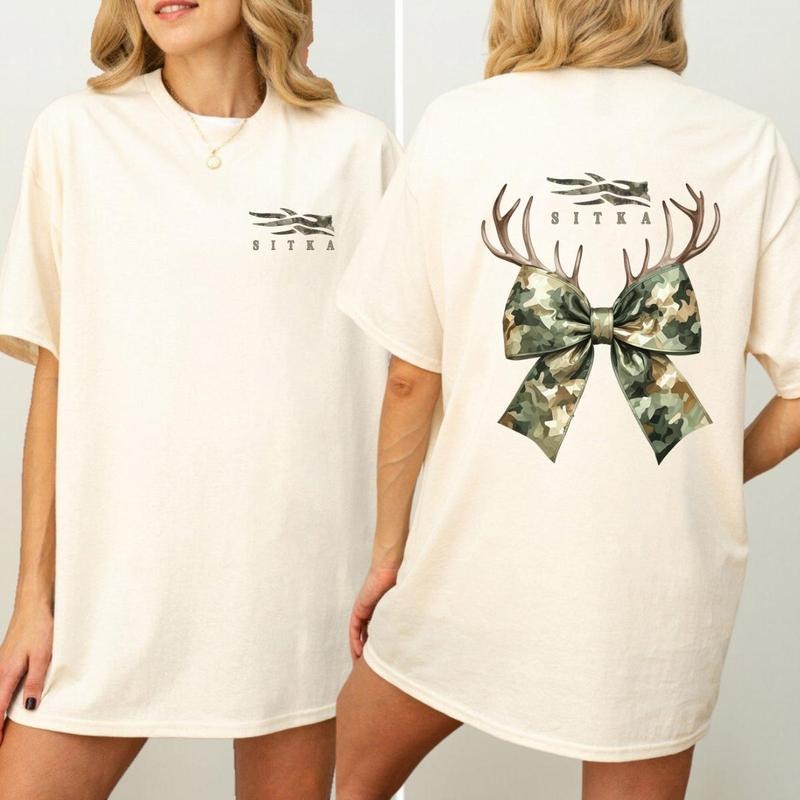 Sitka Bow Camouflage Ribbon With Antlers T-shirt/Sweatshirt/Hoodie | HypeDripTees.com