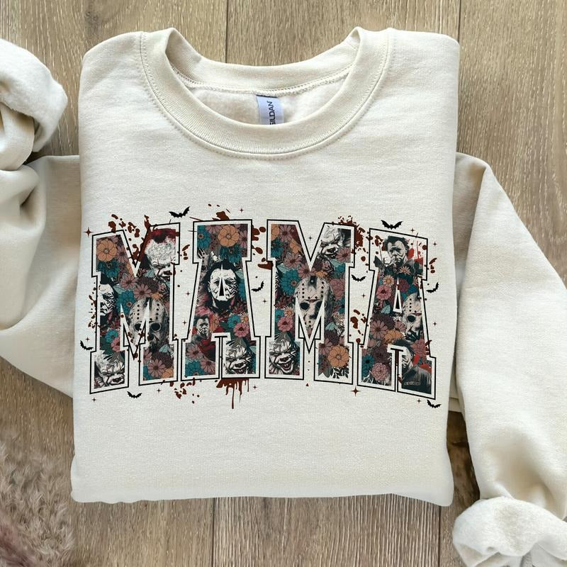 Horror Mama Sweatshirt, Horror Halloween Sweatshirt, Halloween Sweatshirt, Horror Movies Sweatshirt, Spooky Vibes...