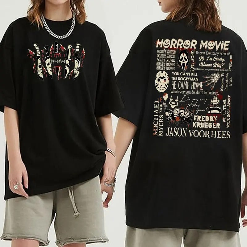 Horror Movie Character 2Sided Sweatshirt Tshirt Hoodie | HypeDripTees.com