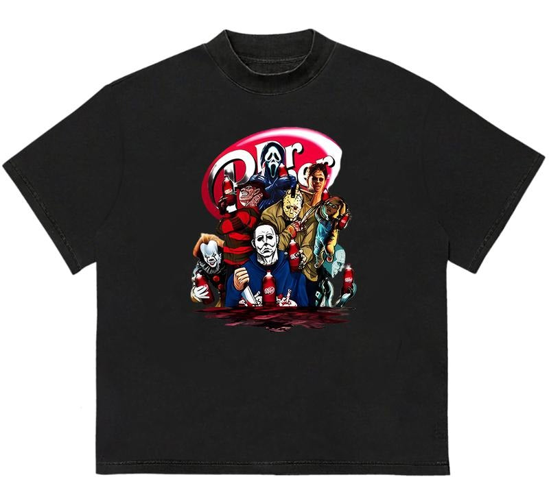 Horror character movie DrPeepper T-Shirt Stylish Gift for Her Soft Cotton Fabric Hoodie, Sweatshirt | HypeDripTees.com