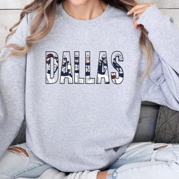 Hot Deal Athletic Dallas Players Football Team Crewneck Sweatshirt & Pullover Hoodie, Football Lovers, Dallas Fan Tee,...