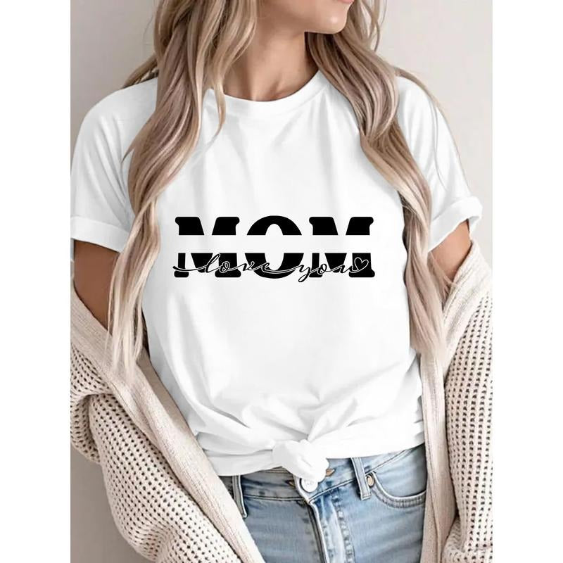 Hot Item: Classic T - shirt with Bold "MOM" and Loving Message Design Hoodie, Sweatshirt | HypeDripTees.com
