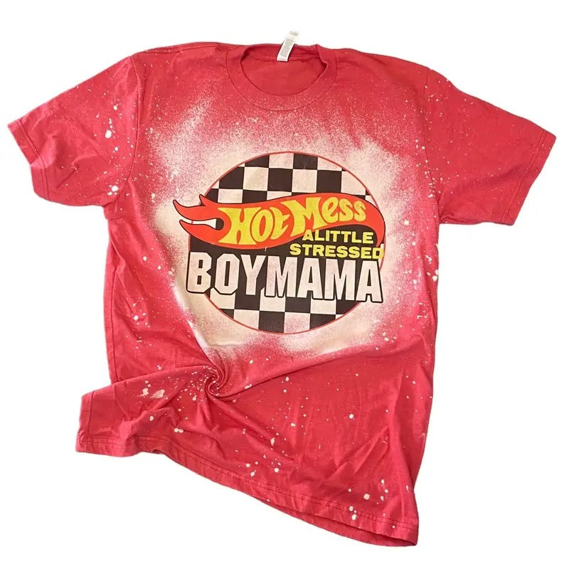 Hot Mess Little Stressed Boy Mama Shirt Hoodie, Sweatshirt | HypeDripTees.com