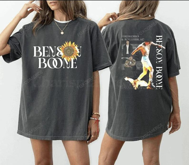 Hot Sale New Benson Boone Tour 2025 T-shirt Men Women Fashion Cotton Fabric Hoodie, Sweatshirt | HypeDripTees.com