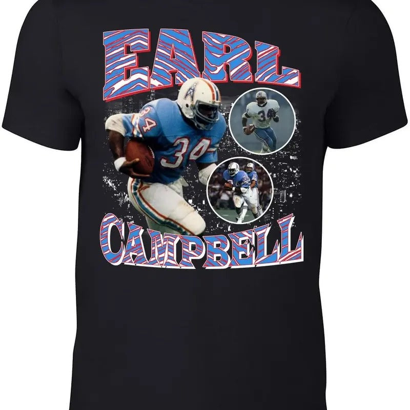 Houston Earl Campbell Bootleg Style T-Shirt Hoodie, Sweatshirt | HypeDripTees.com