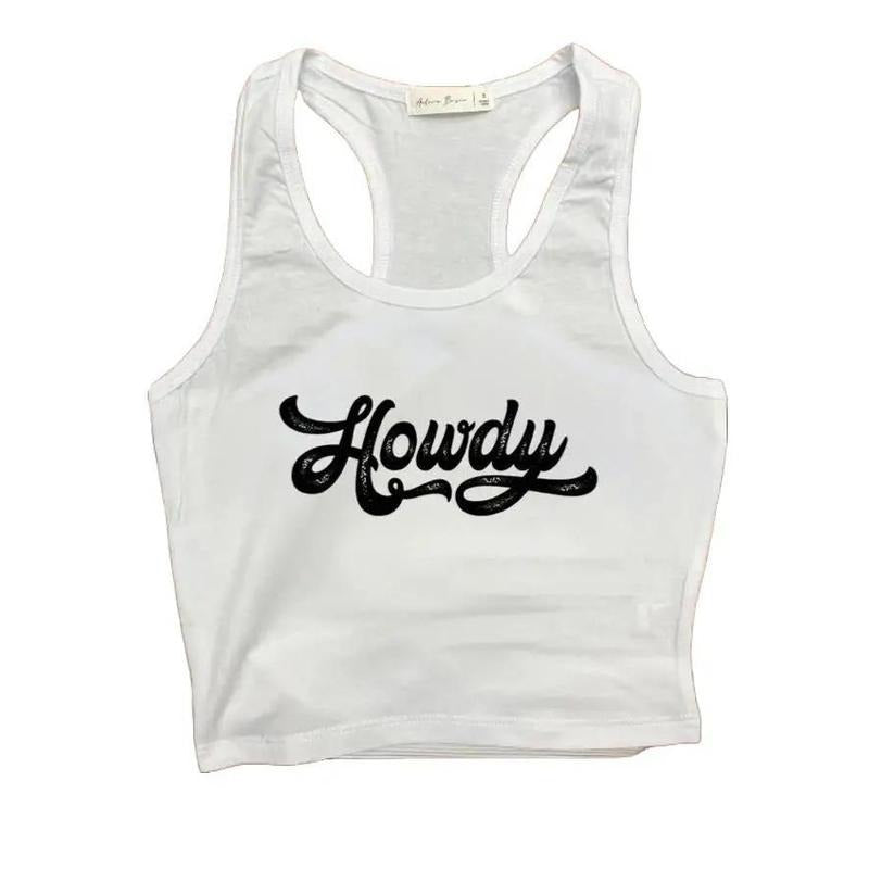Howdy - Crop Tank, Baby Tee, Crop Tank Top Y2K Shirt, Political Activism, LGBTQ Rights, Free Speech, Feminist Shirt, Gift...