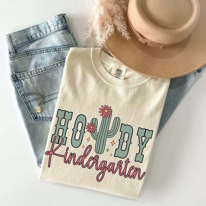Howdy Kindergarten Teacher Shirt, Rodeo Teacher Shirt, Kindergarten Teacher Team Shirt, Western Teacher Gift, Teacher...